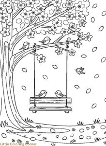 Spring free coloring pages