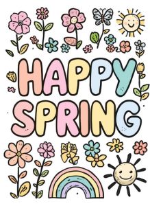Spring free coloring pages 