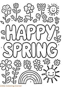 Spring free coloring pages