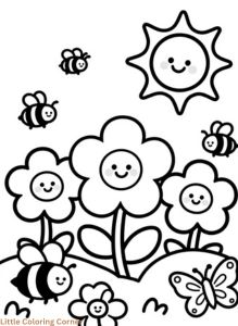 Spring free coloring pages
